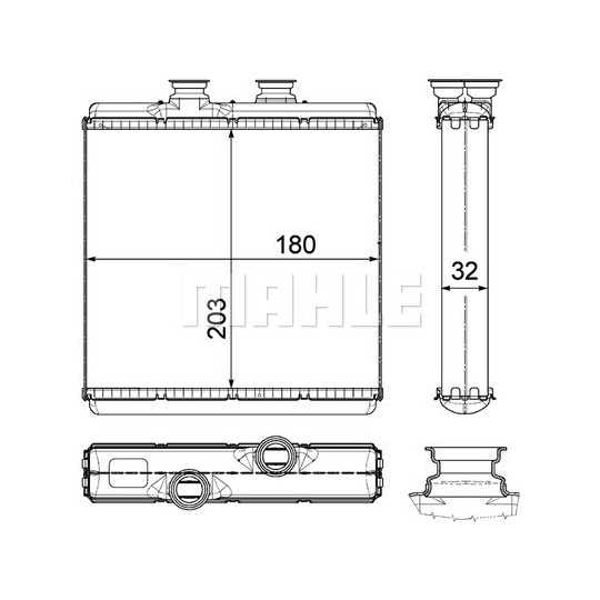 Két sưởi Mercedes C-Class W204 2007-2014 MAHLE AH183000P 2048300061
