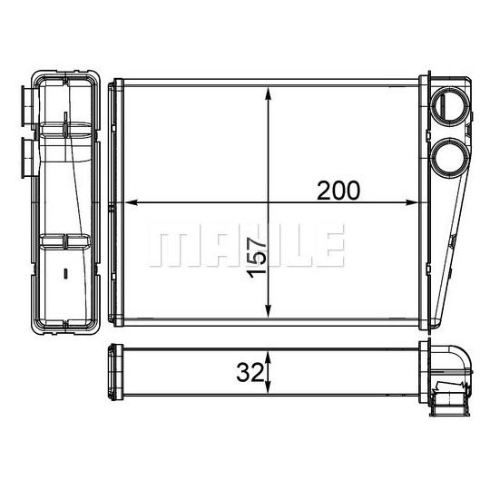 Két sưởi Mercedes ML W164 2005-2012 MAHLE AH263000S 1648300061