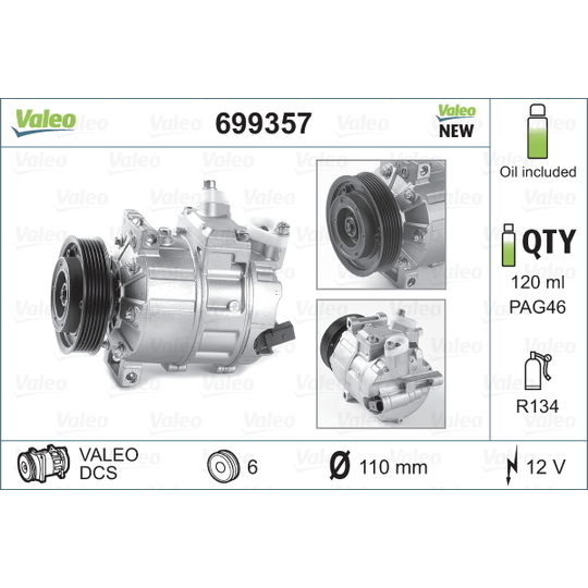 Lốc điều hòa ô tô cho Volkswagen Tiguan Allspace 2018-2024 VALEO 5Q0816803